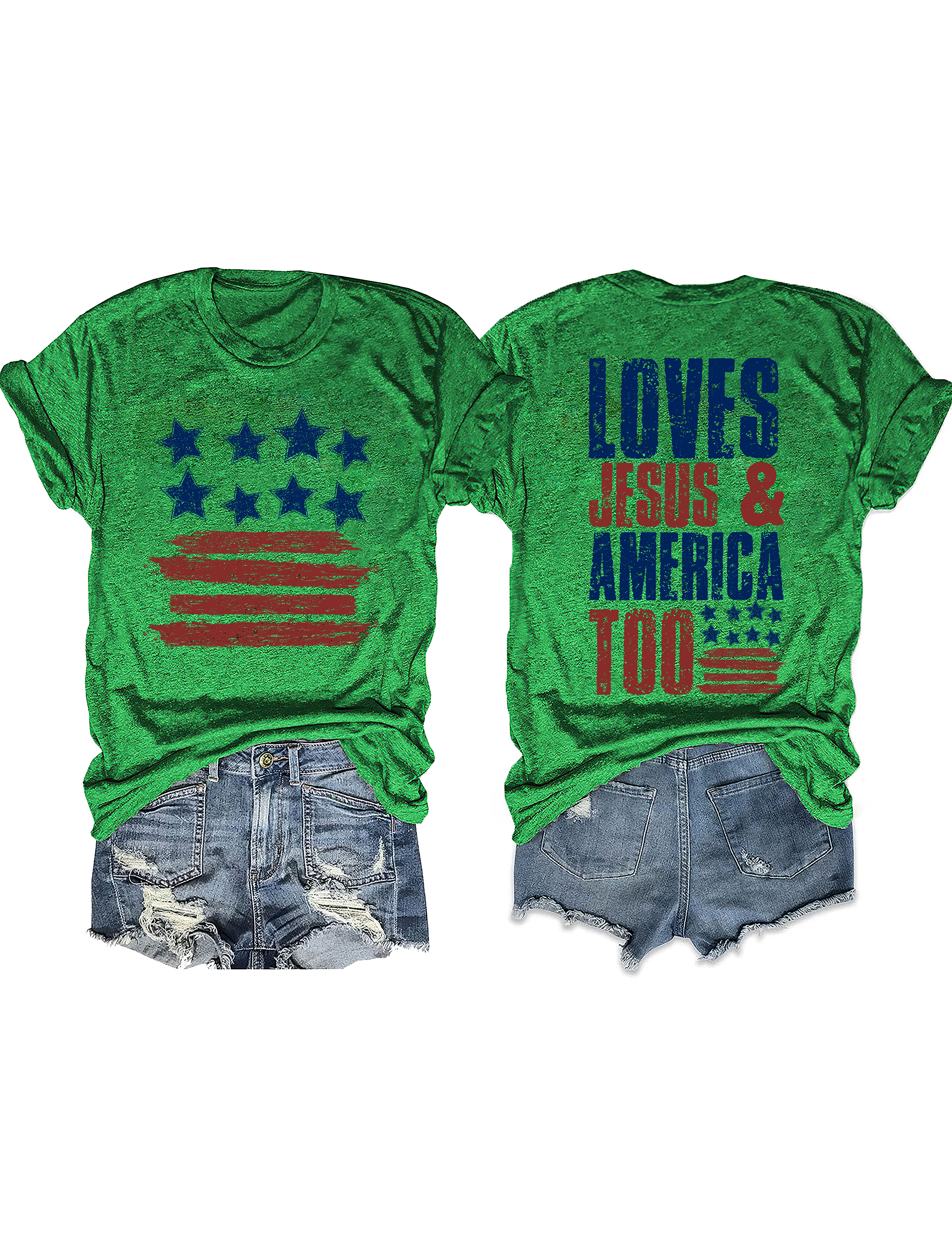 Loves Jesus And America Too Tee