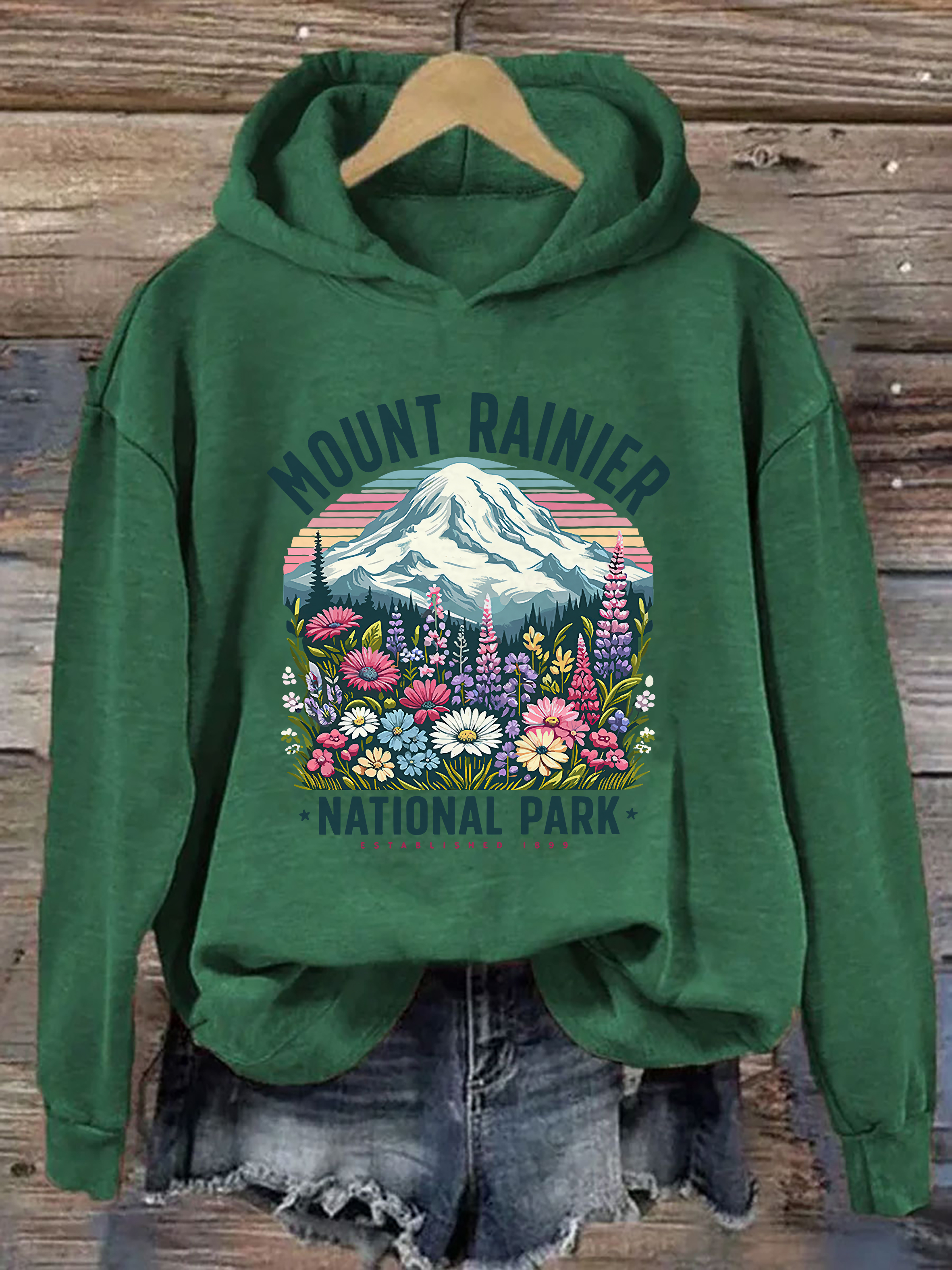 Mount Rainier National Park Wildflower Hoodie