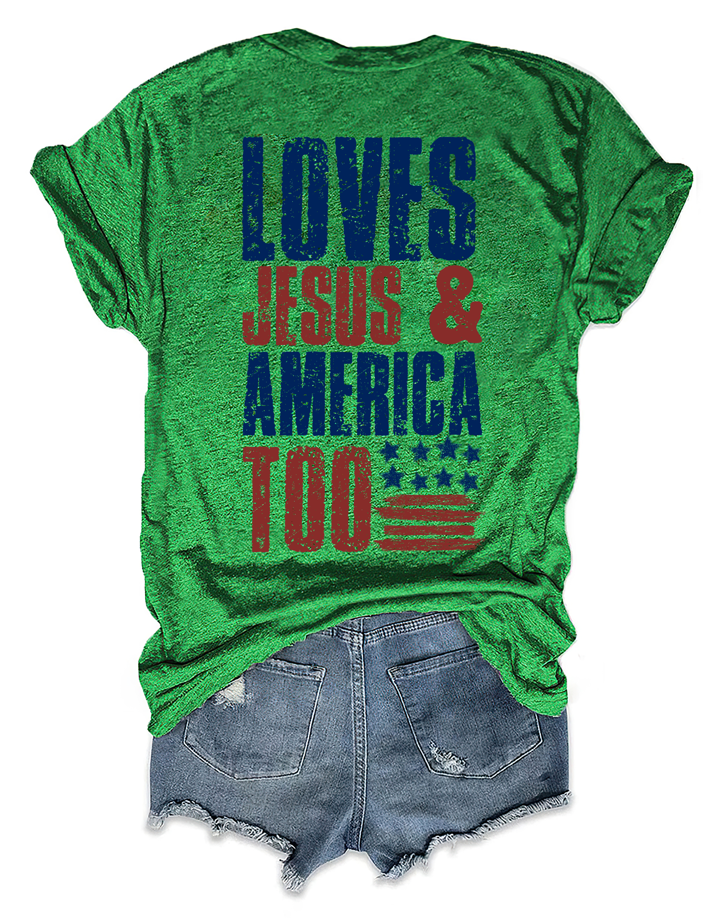 Loves Jesus And America Too Tee