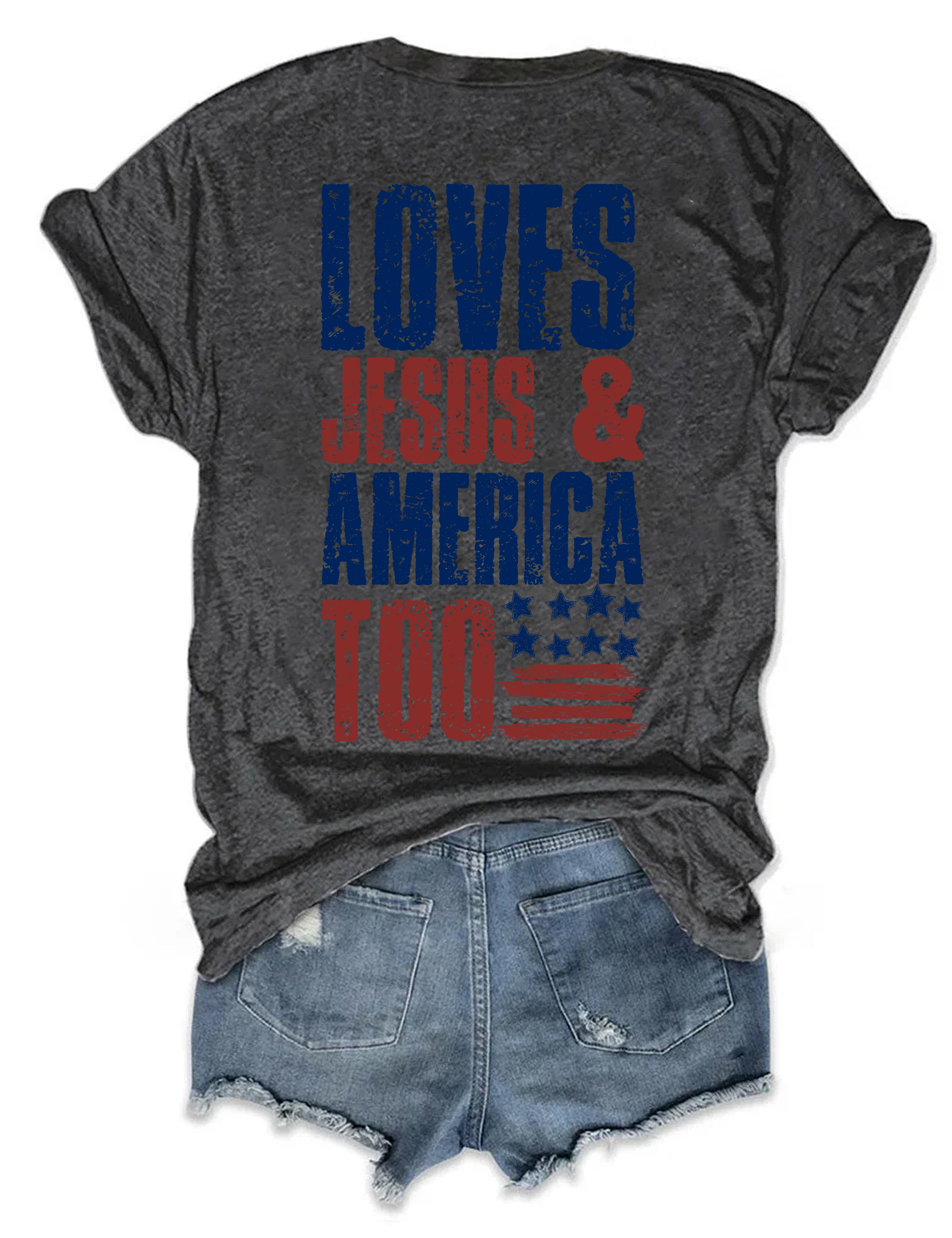 Loves Jesus And America Too Tee