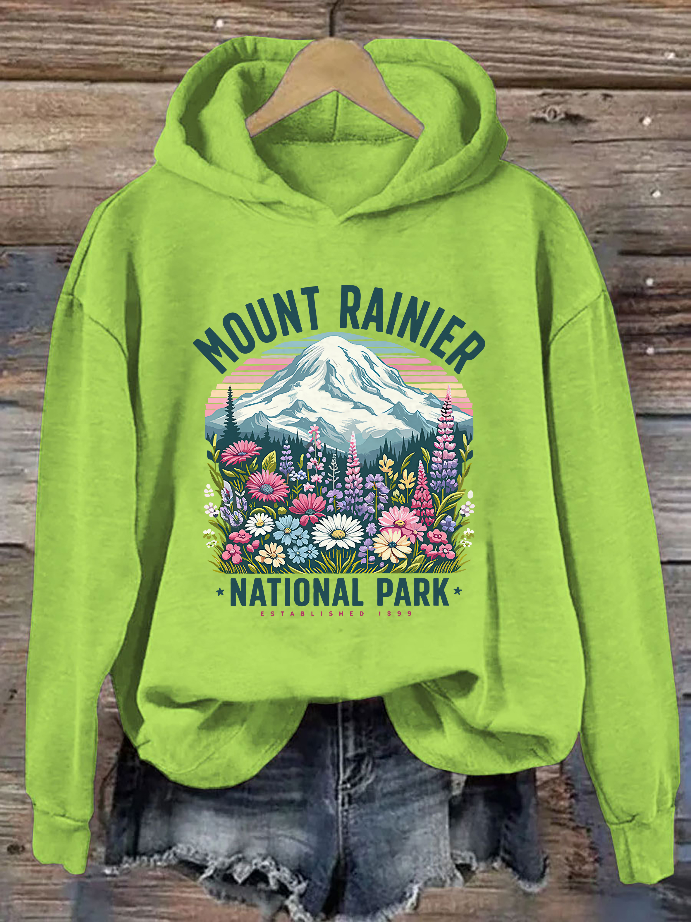 Mount Rainier National Park Wildflower Hoodie