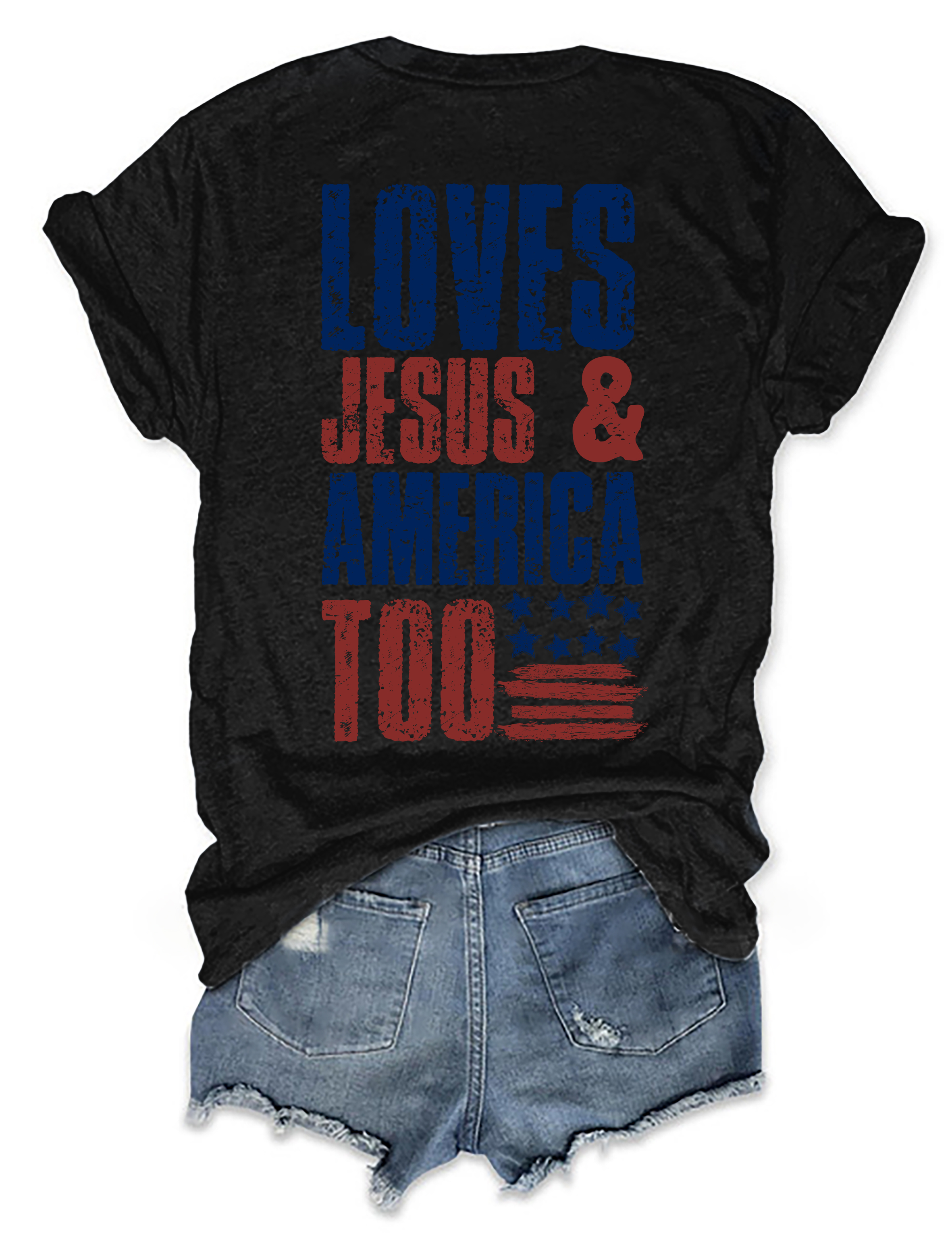 Loves Jesus And America Too Tee