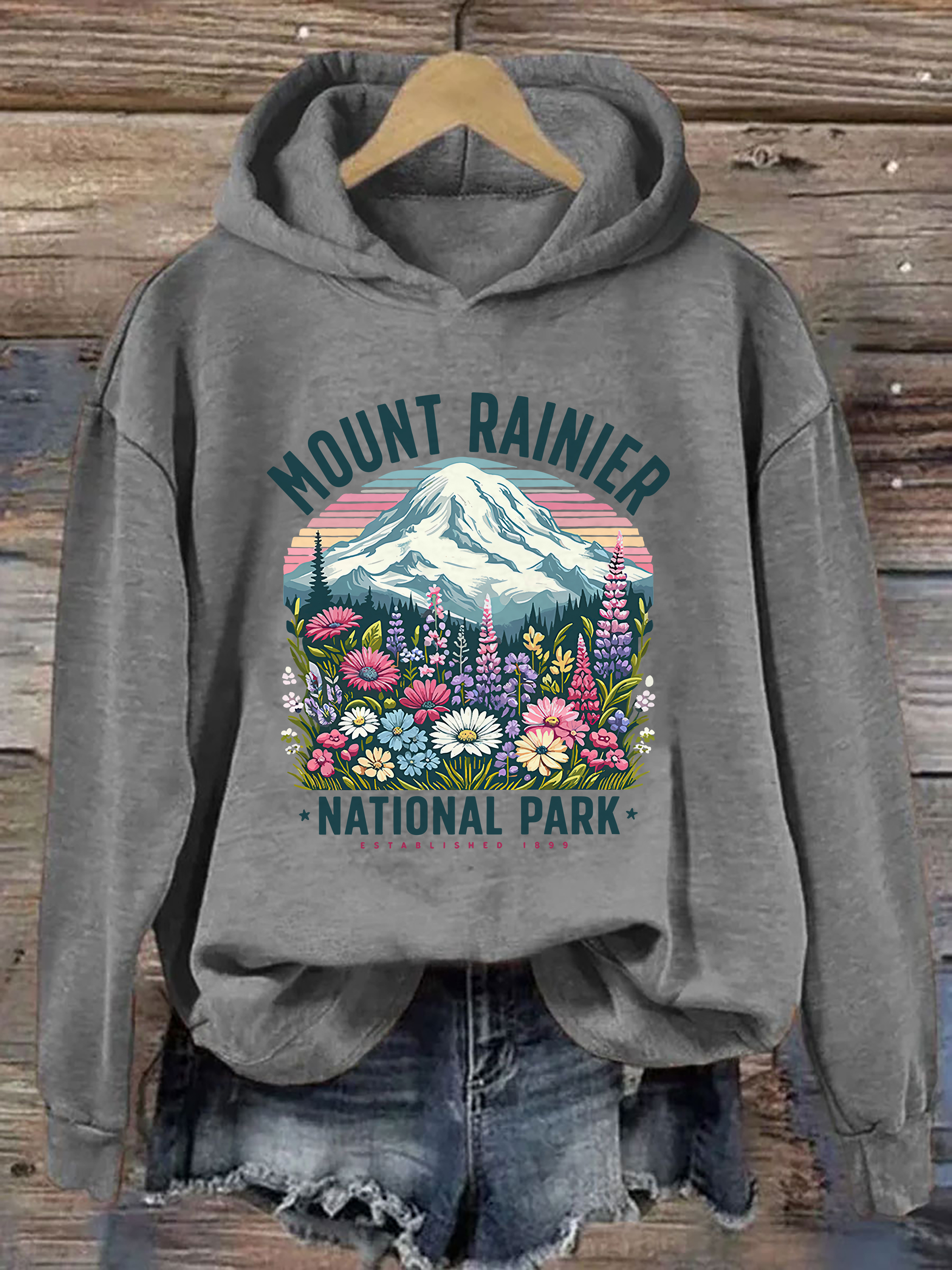 Mount Rainier National Park Wildflower Hoodie