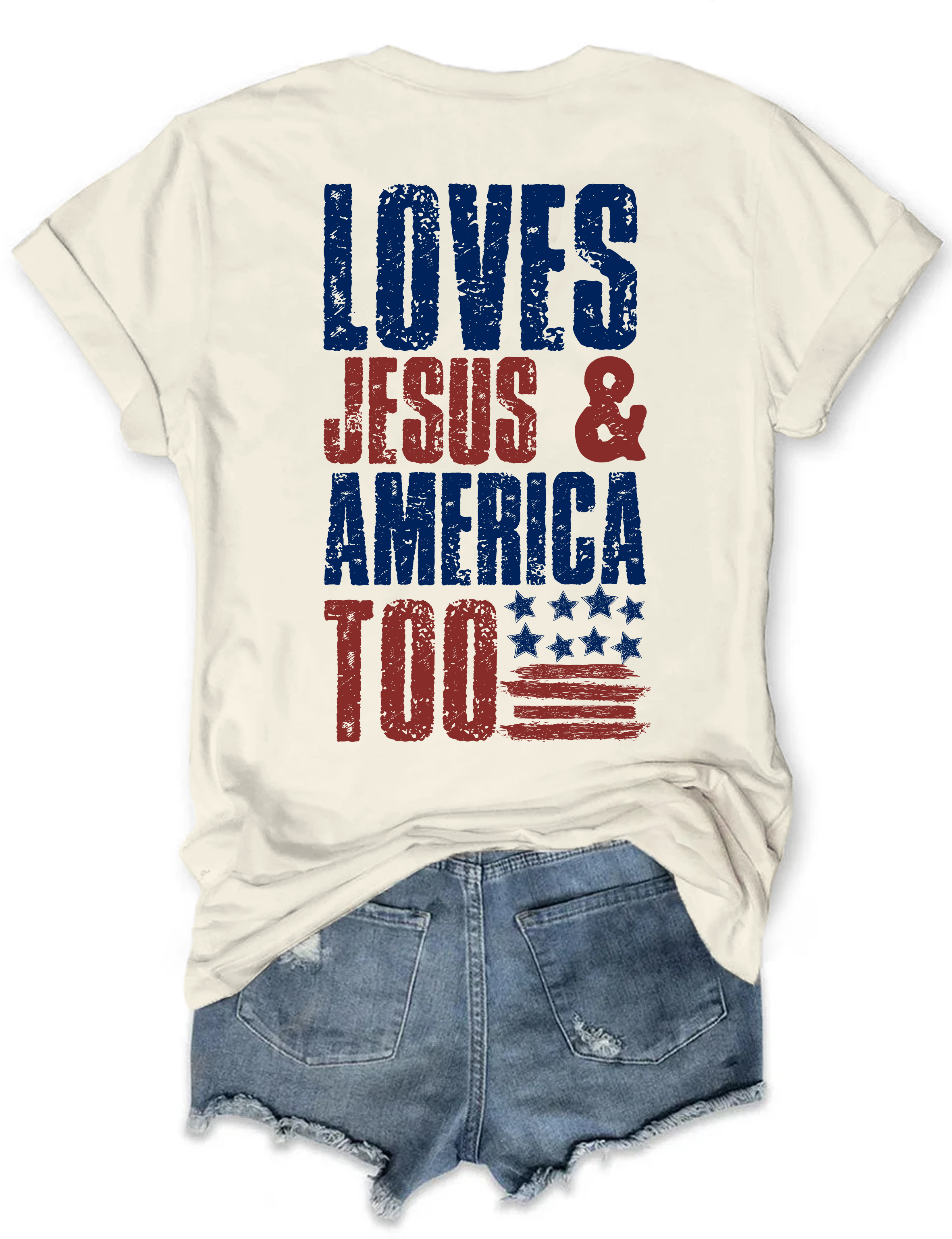 Loves Jesus And America Too Tee