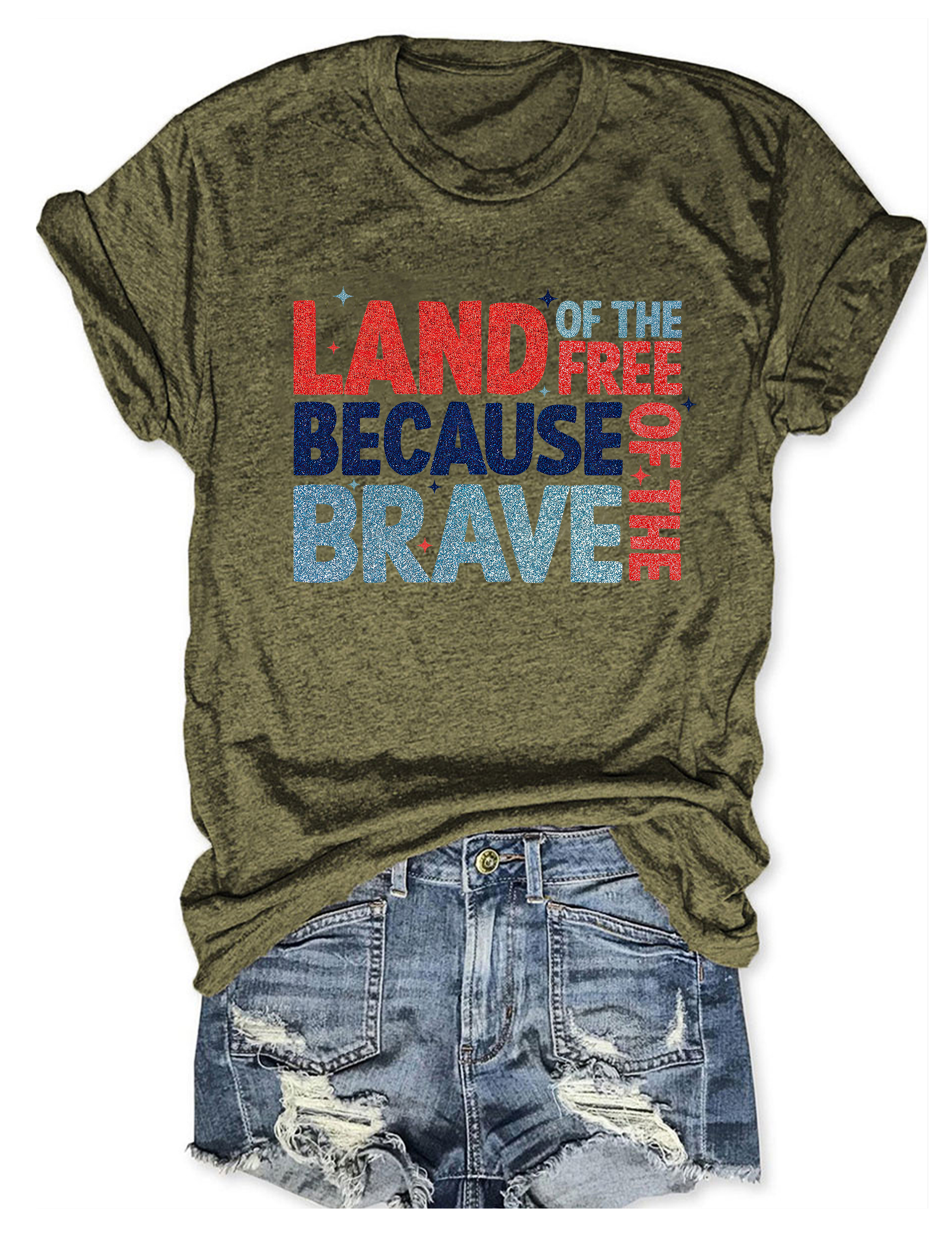 Land Of The Free Because Of The Brave Tee