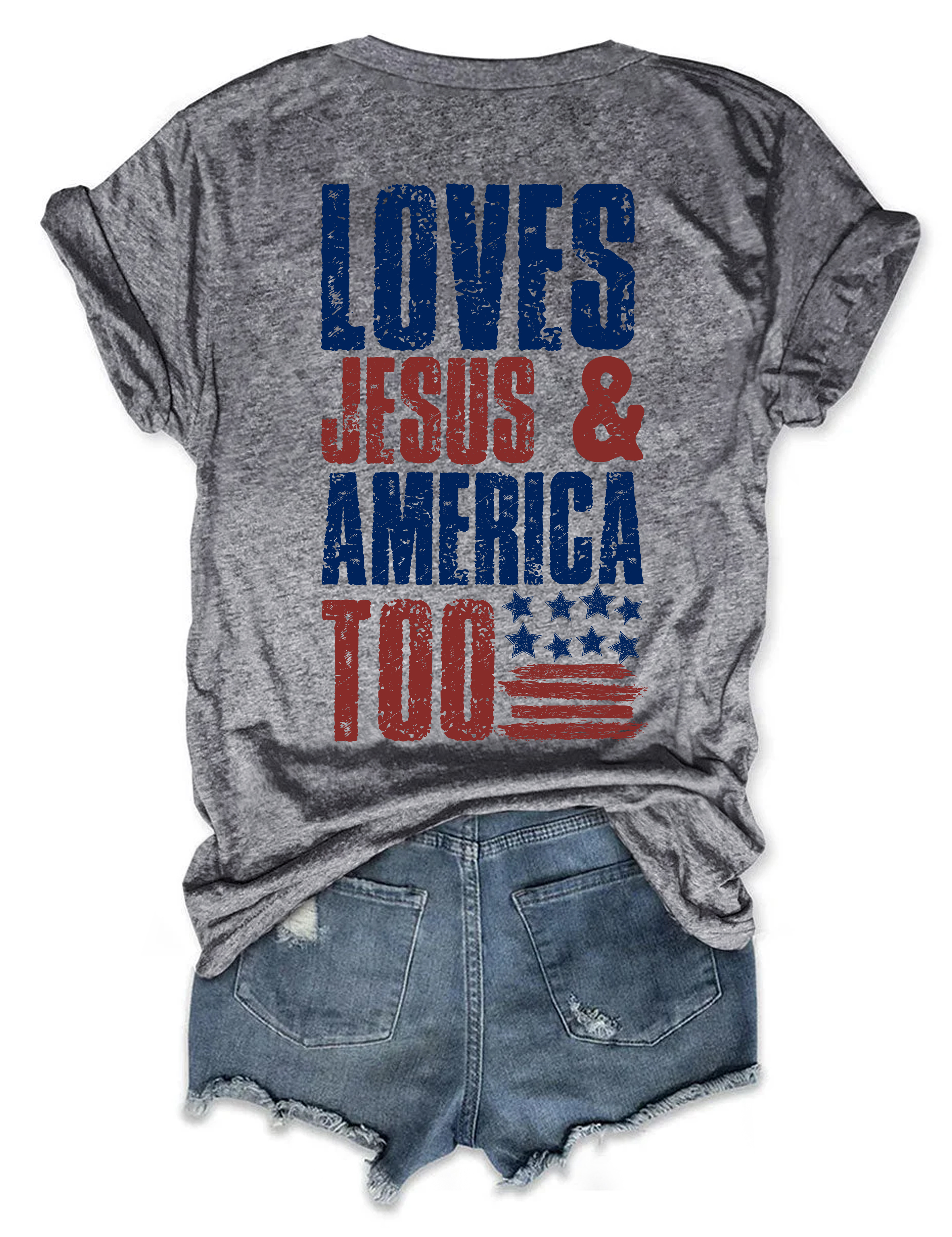 Loves Jesus And America Too Tee