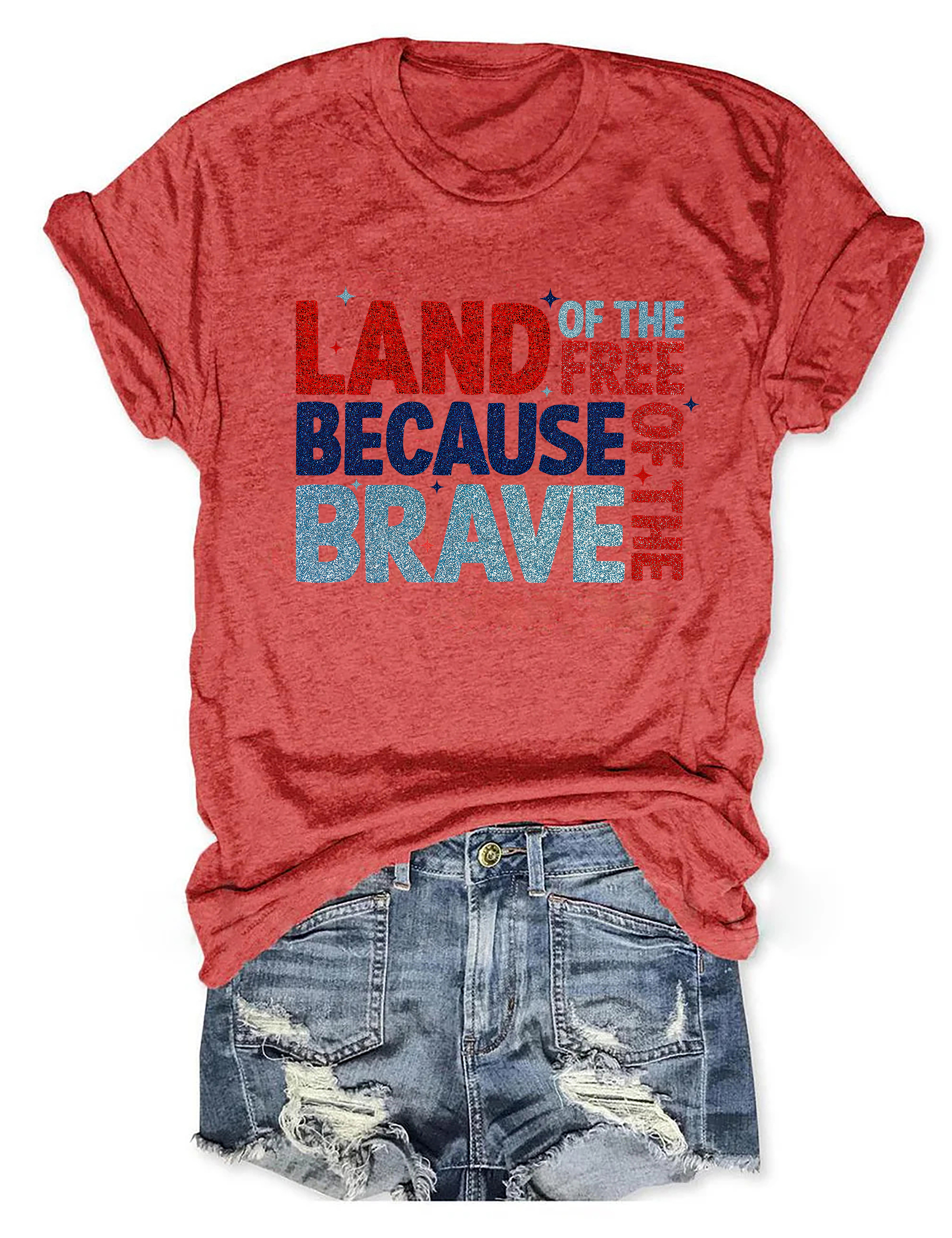 Land Of The Free Because Of The Brave Tee