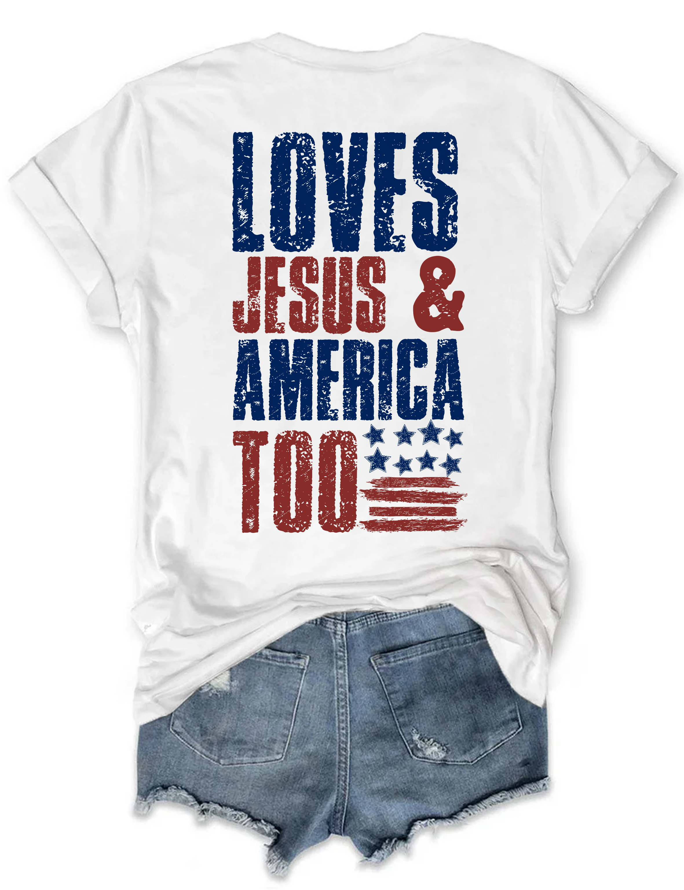 Loves Jesus And America Too Tee