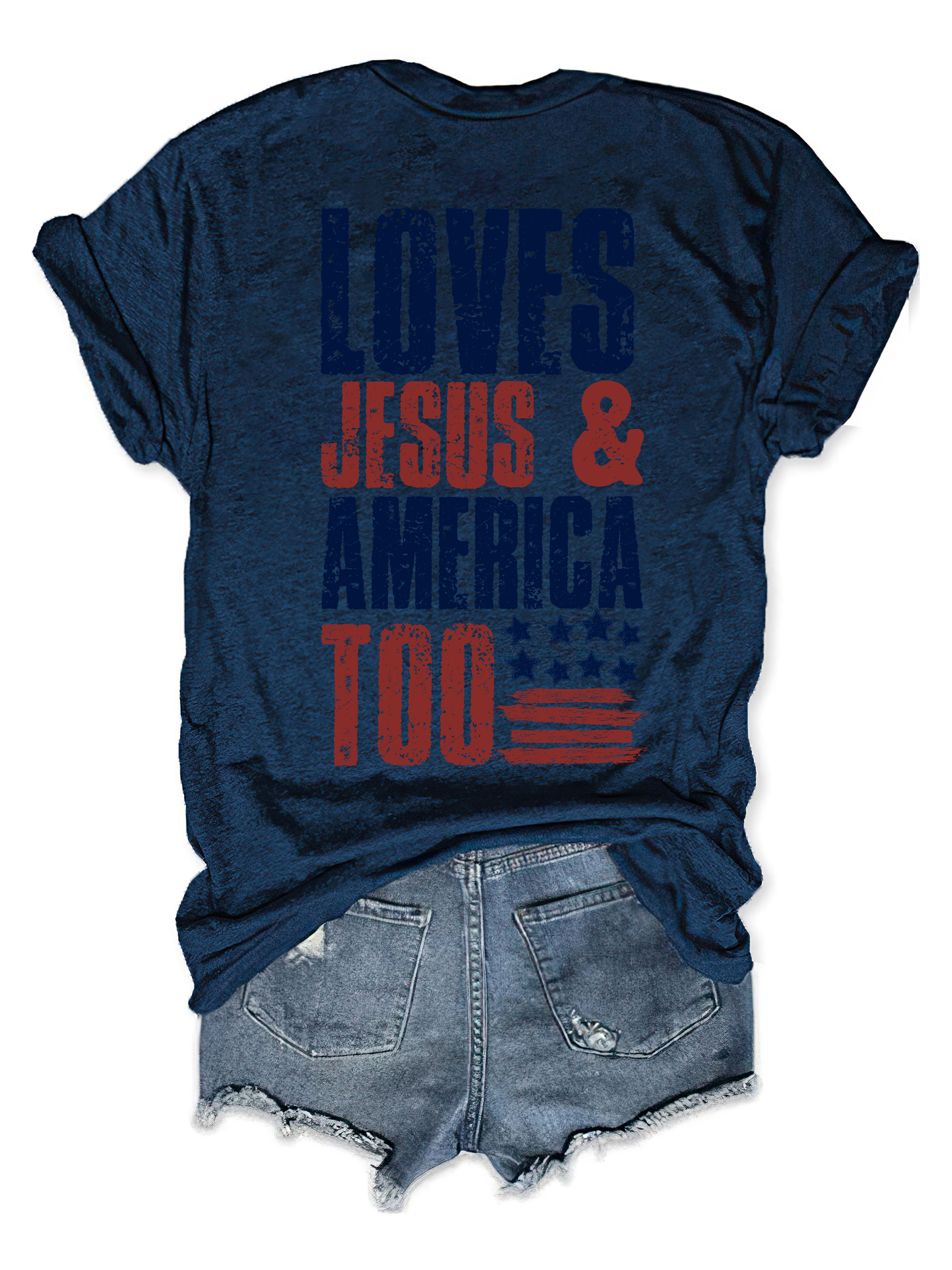 Loves Jesus And America Too Tee