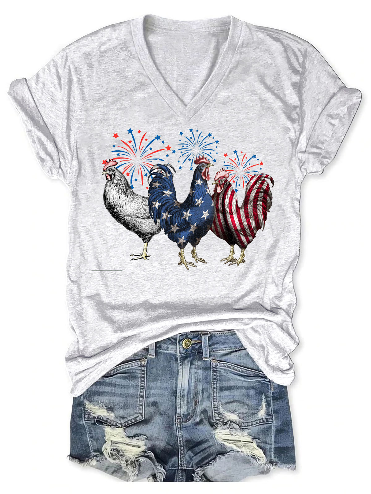 American Flag Chicken Tee