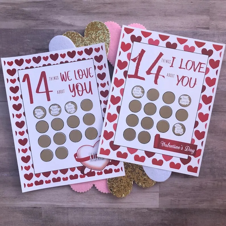💕Valentine Scratch Off Print - 14 Things I Love About You