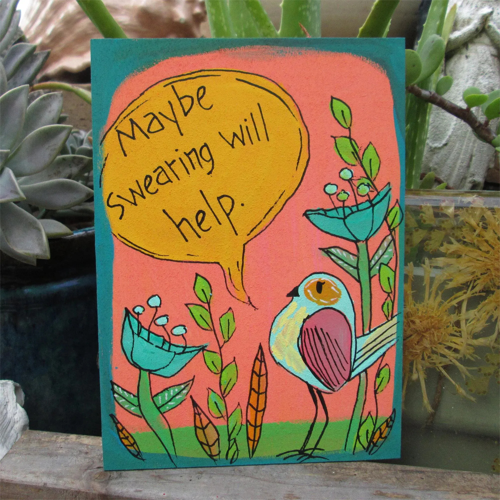 Funny Art Painting Wood Panel