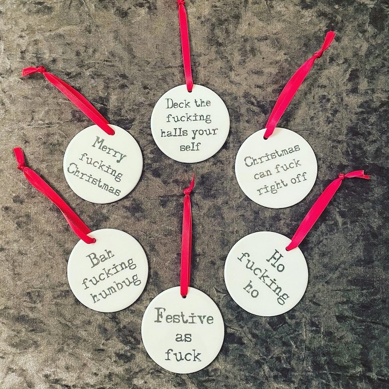 Funny Adult Rude Christmas Tree Ornament