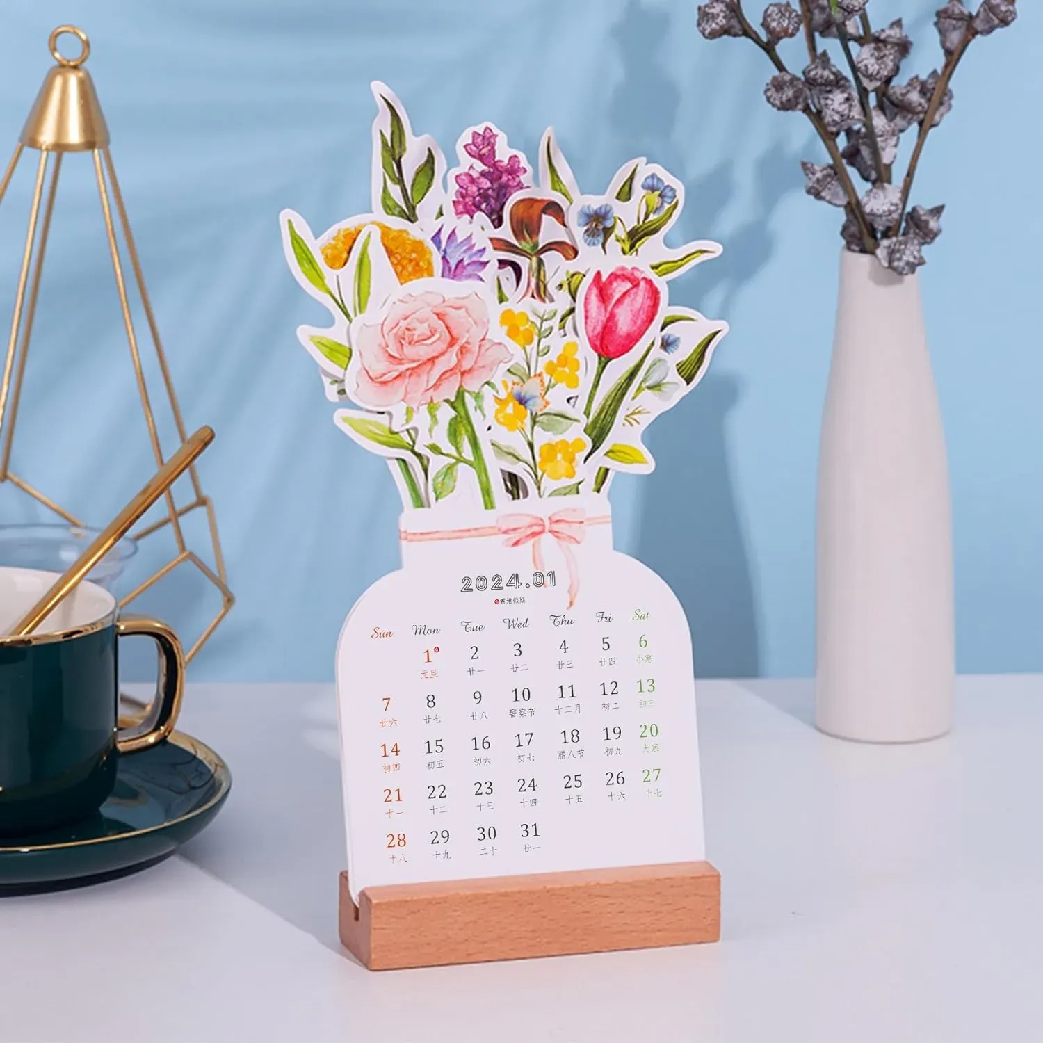 📅📅vase-like 2024 desk calendar