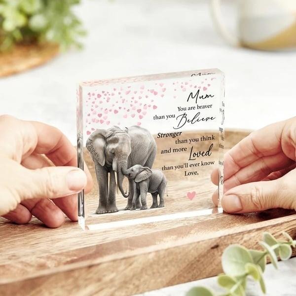 🎉Mother's Day 49% OFF 🎁 Elephant Baby Mama Poetry Plaque
