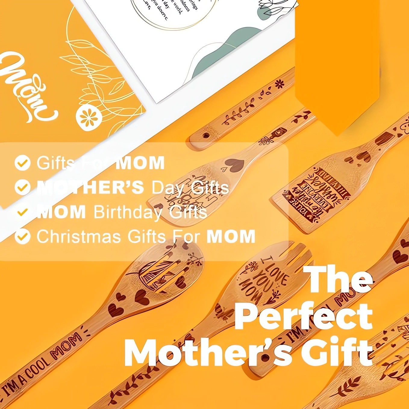 Mother's Day Wooden Spoons Utensil Set