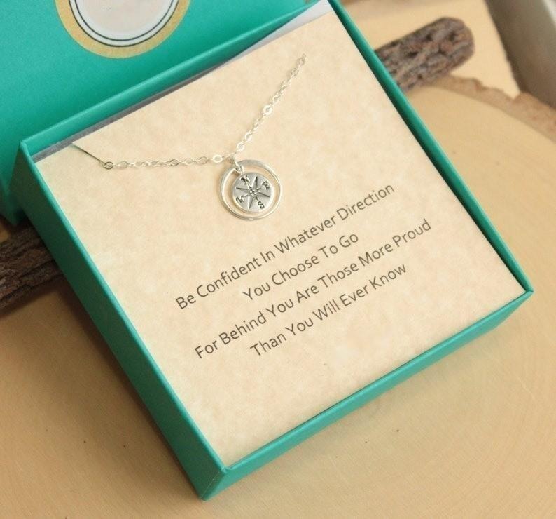 Graduation Inspirational Gift - Eternity Compass Necklace