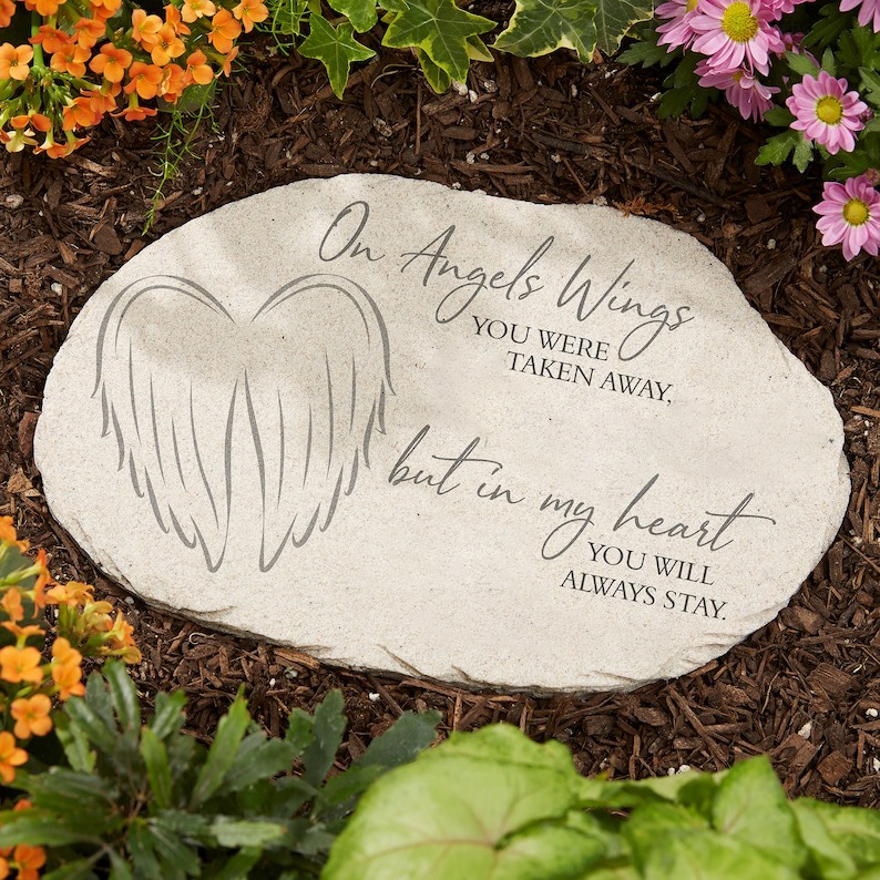 On Angels Wings Garden Stone