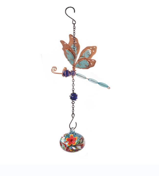 Dragonfly Wind Chimes Glass Bird Feeders