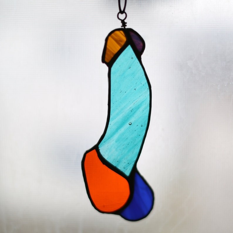 🤪Funny Stained Glass Penis Suncatcher