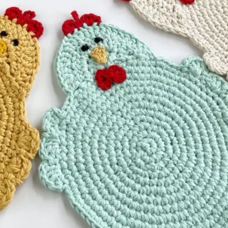 🐓Double Thick Crochet Chicken Potholder