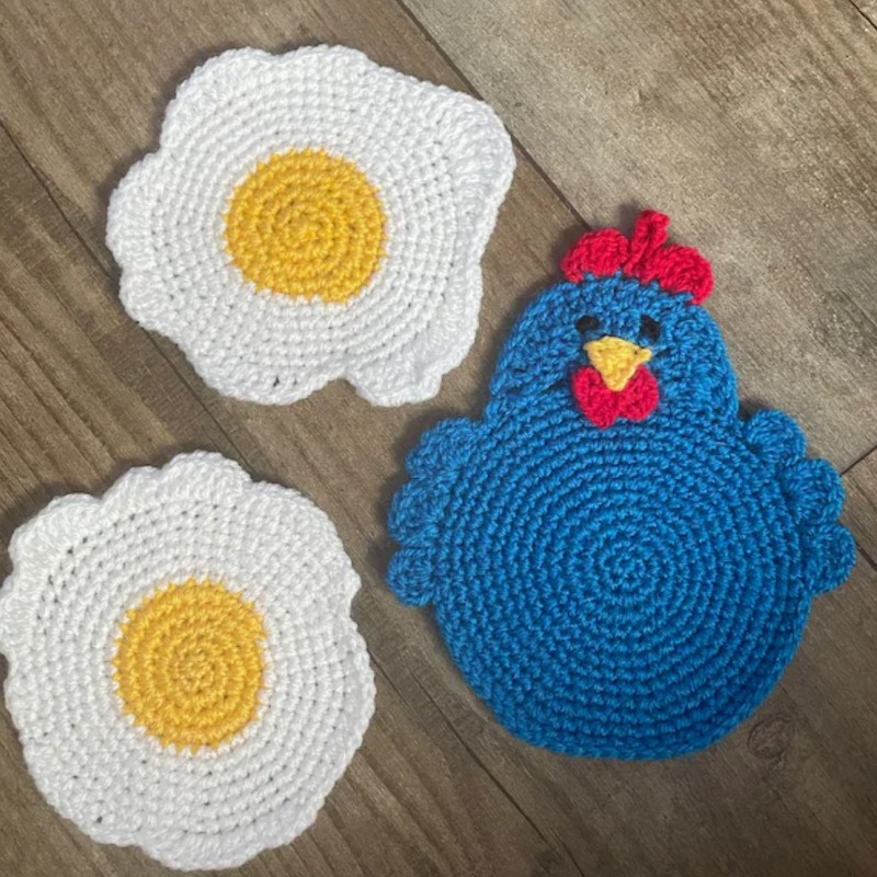 🐓Double Thick Crochet Chicken Potholder