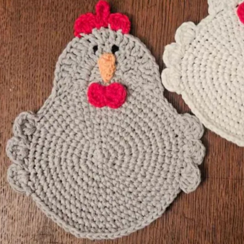 🐓Double Thick Crochet Chicken Potholder
