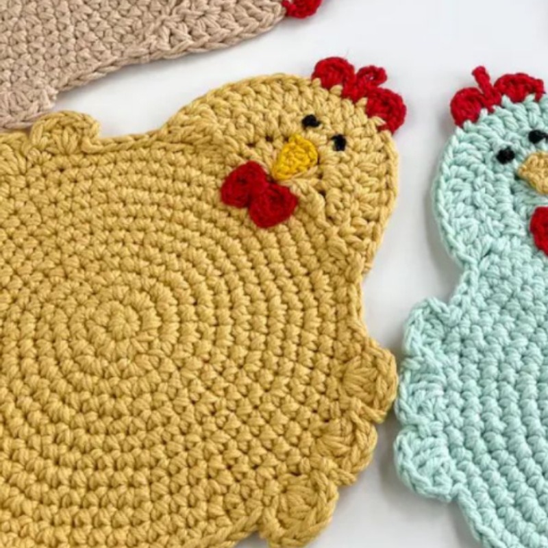 🐓Double Thick Crochet Chicken Potholder
