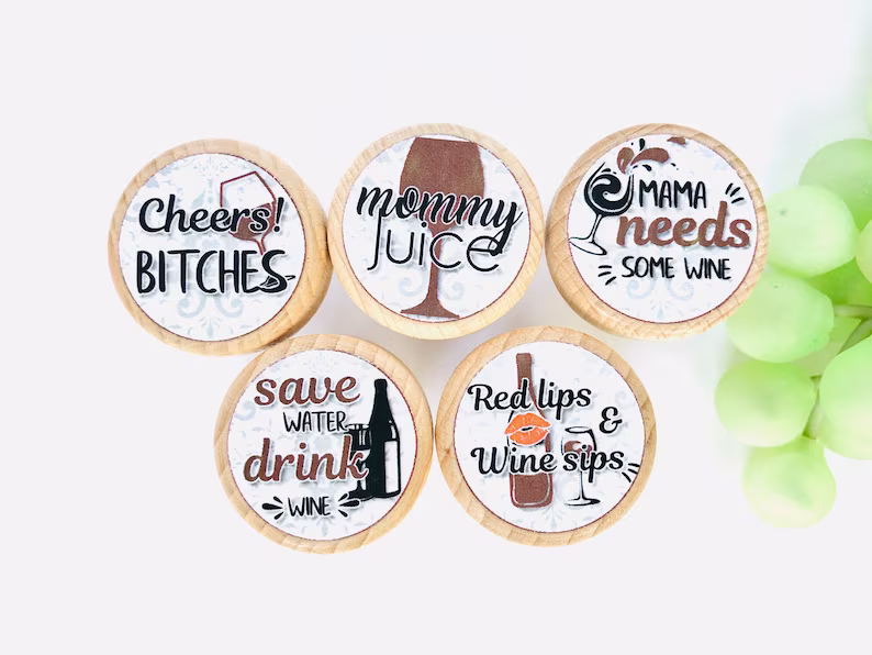 🍷Fun Saying Wine Stoppers🍷
