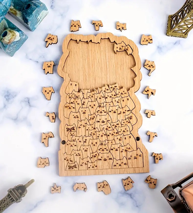Hundred Cats Wooden Puzzle Toy