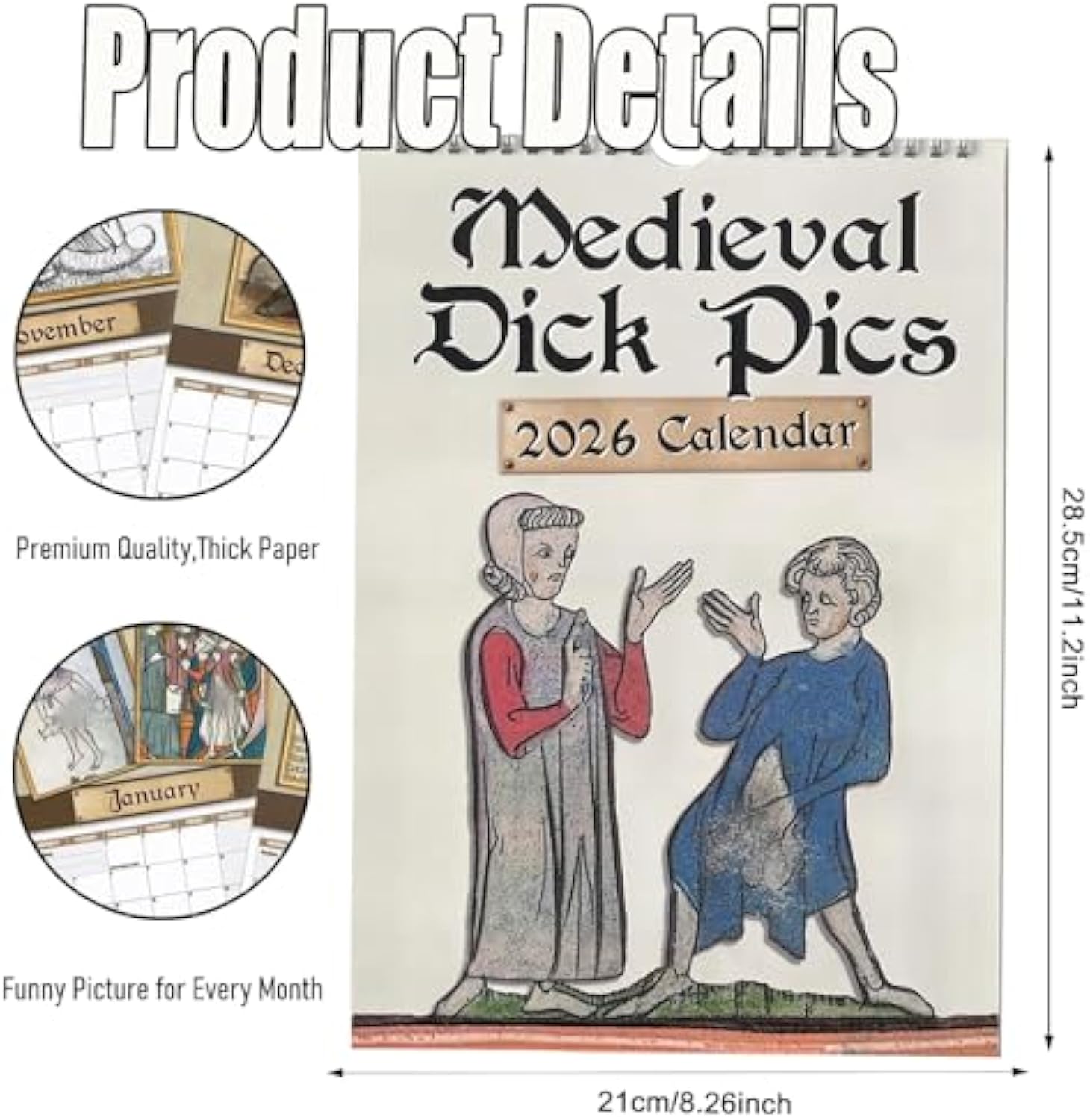 😂Medieval Dick Pics 2026 Calendar