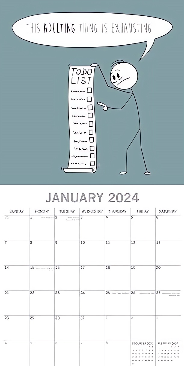 2024 Wall Calendar - 😂The Scary Reality of Adulting