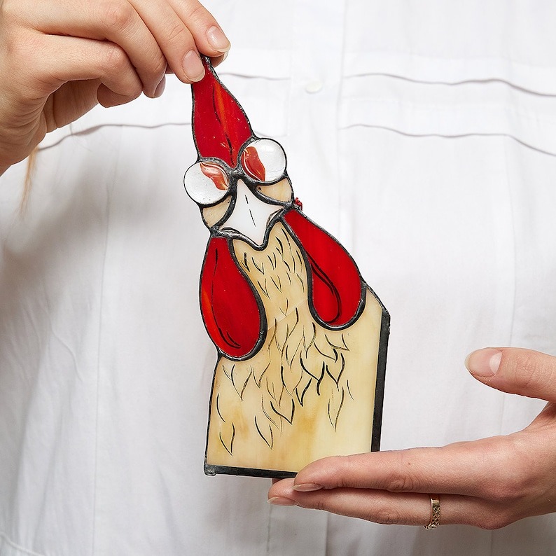 Funny Window Corner Decor - Peeping Rooster