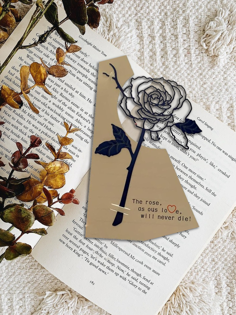 🌸Metal Rose Bookmark✨