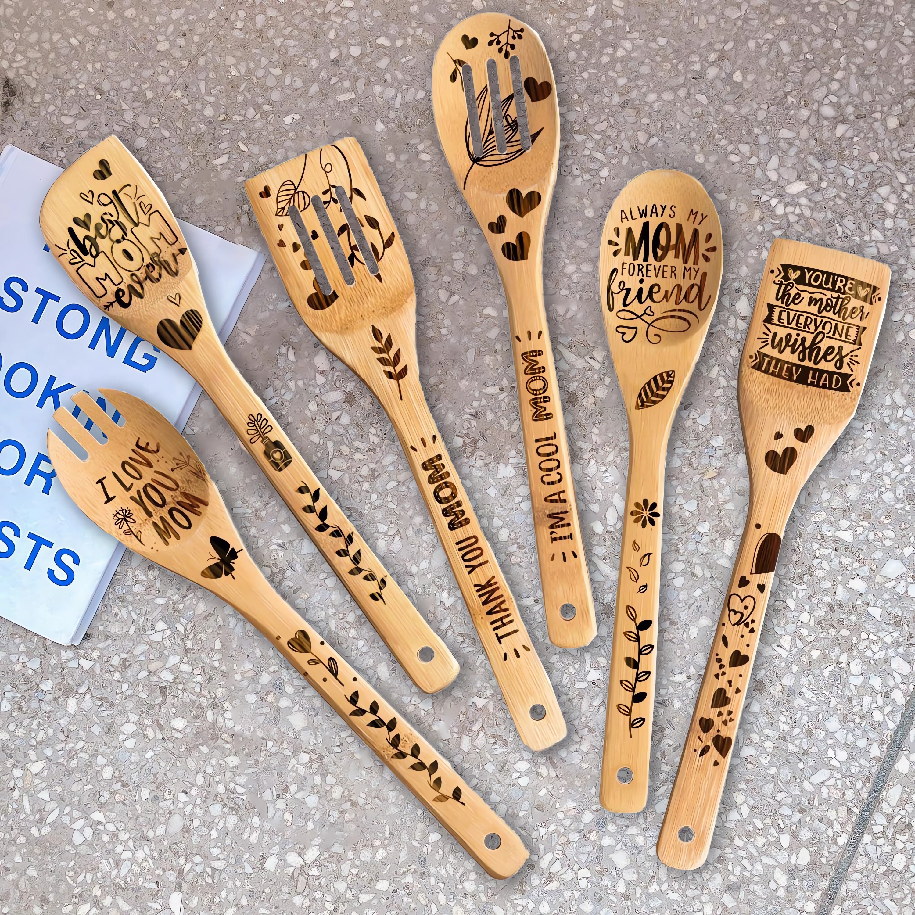 Mother's Day Wooden Spoons Utensil Set