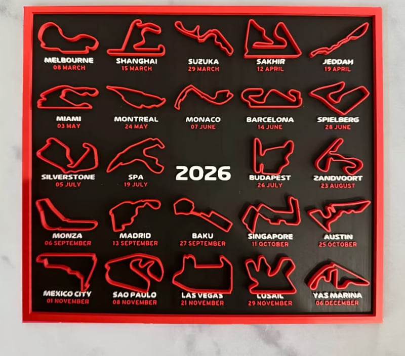 🏎️📅2026 Calendar