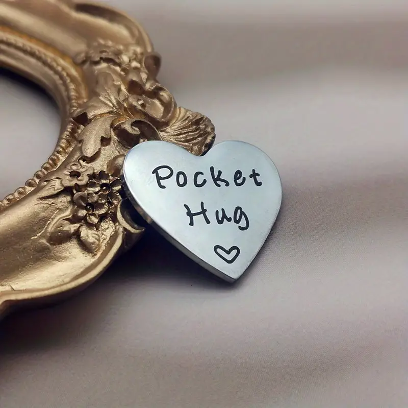 1pc heart pocket hug token on card stainless steel keepsake token thank you gifts for family and friends holiday gifts girlfriend gifts birthday gifts party favors school season gift details 4