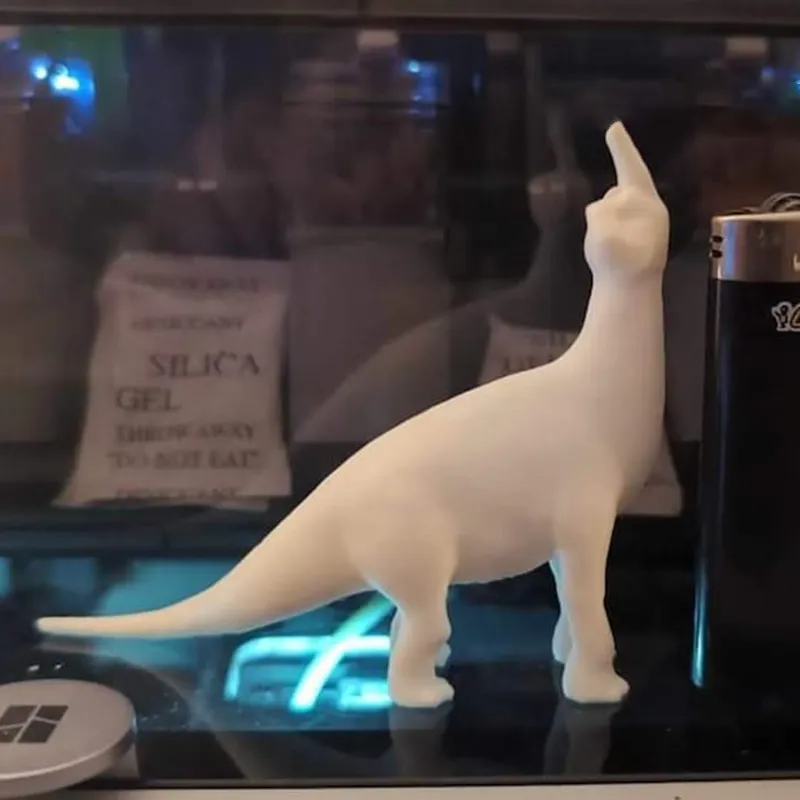 Funny 3D Printed Middle Finger Dinosaur