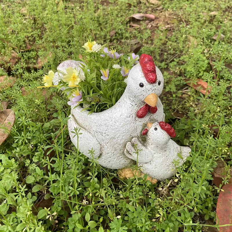 Charming Resin Chicken Statue