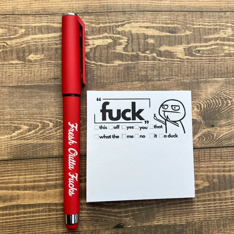 💝2023 CHRISTMAS GIFT - Fresh Outta Fucks Pad and Pen