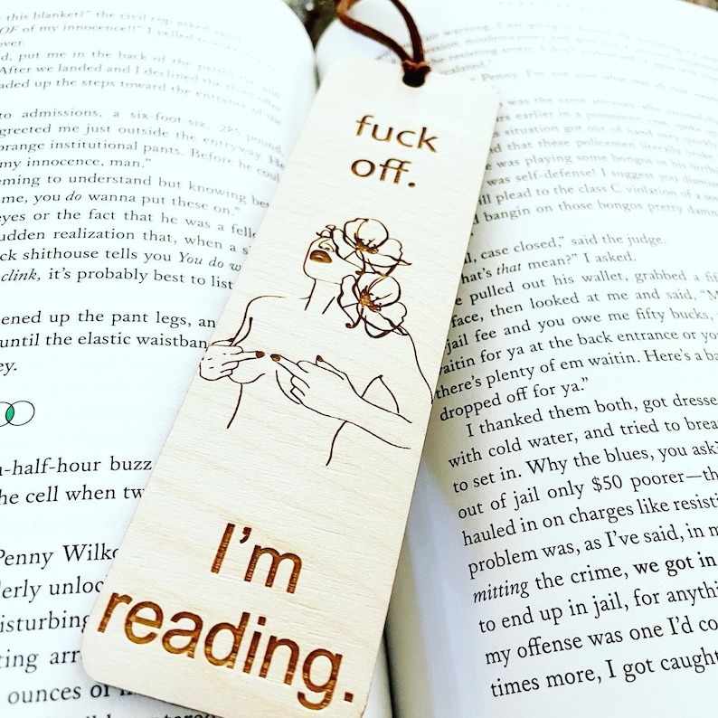 📖🔖Wooden Bookmark - F*ck Off, I’m Reading 