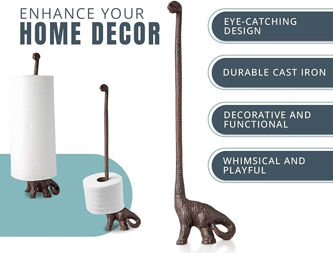Iron Dinosaur Paper Towel Holder