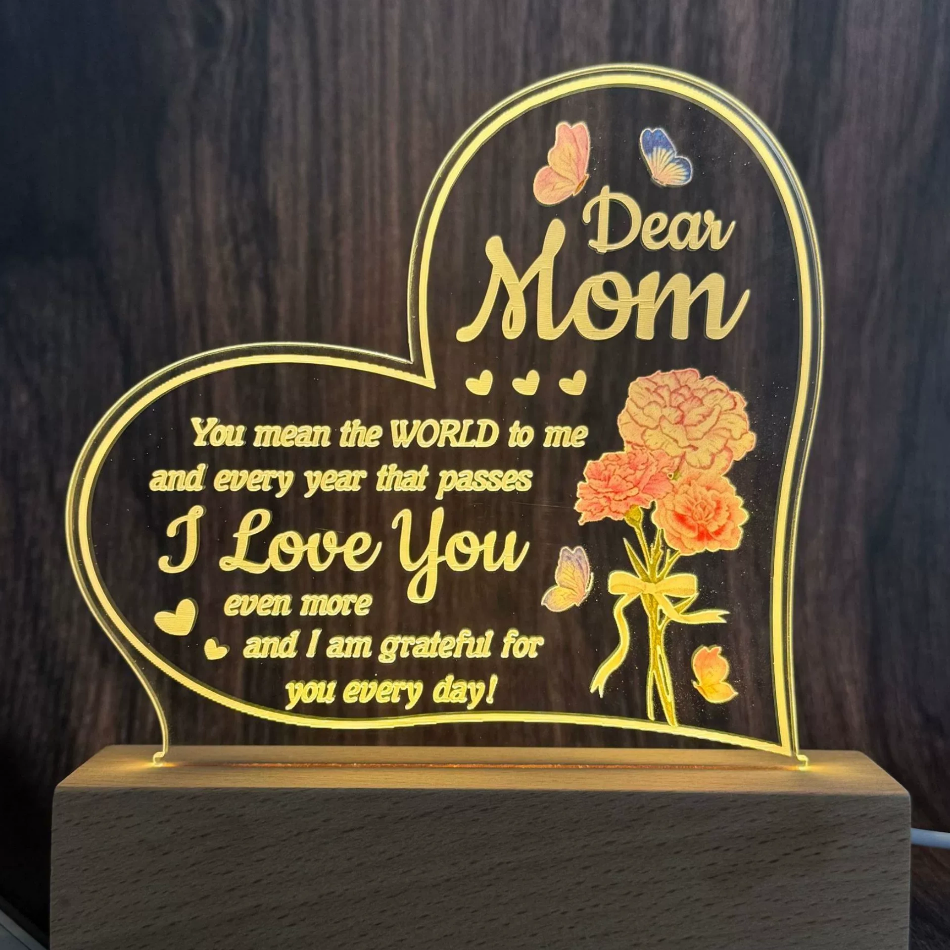 Acrylic Nightlight Gift - Show Love to Your Families and Friends