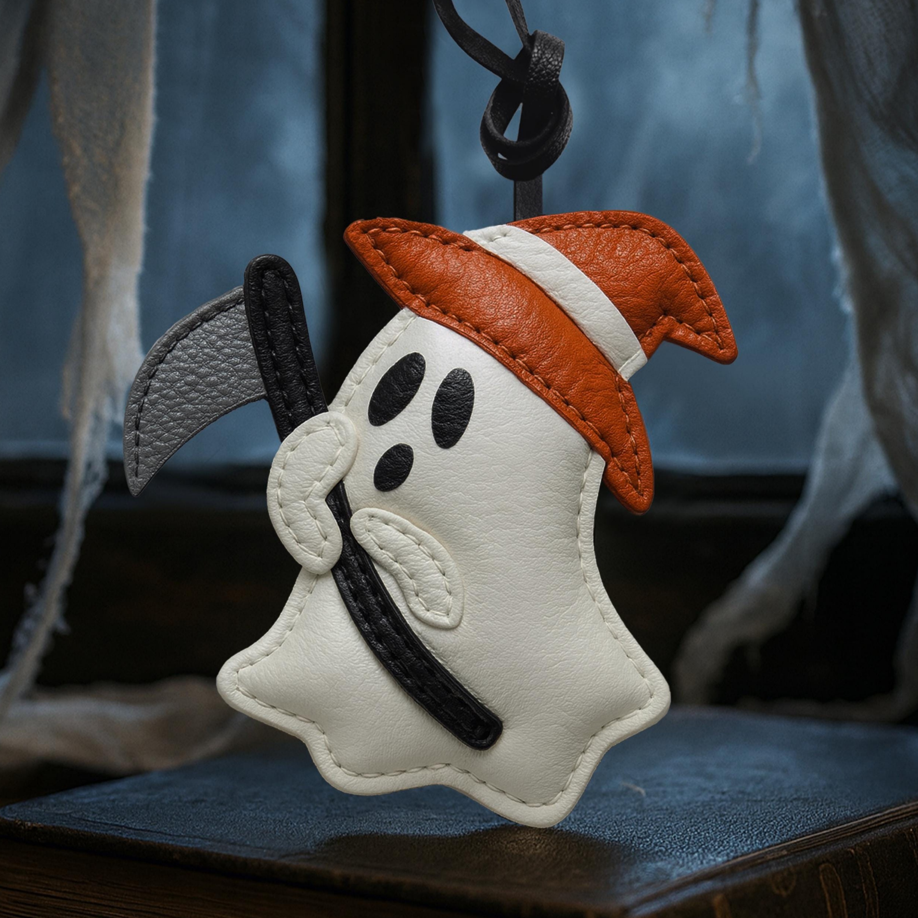 Handcrafted Leather Ghost Bag Charm