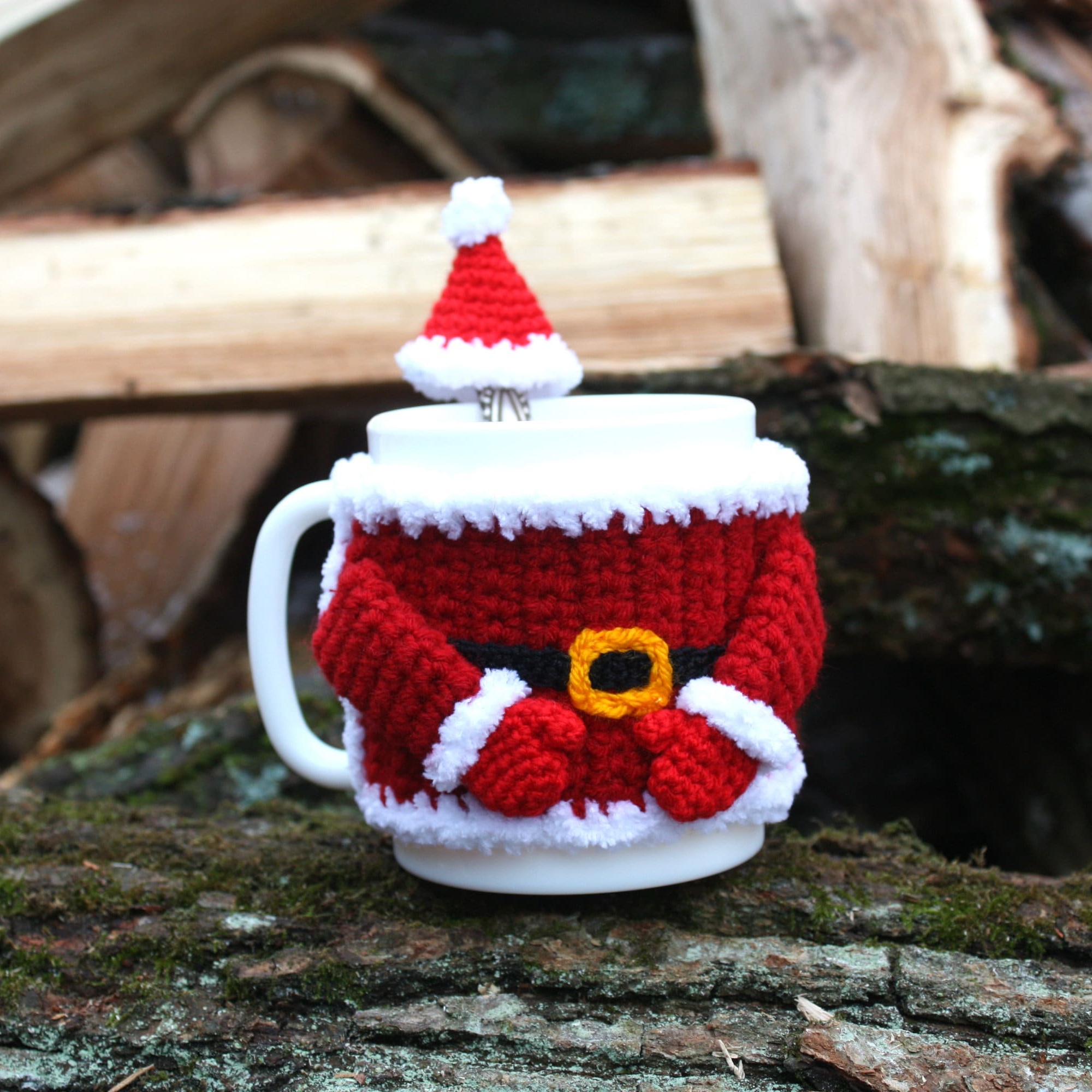 🎅Handmade Santa Claus Crochet Mug Cozy