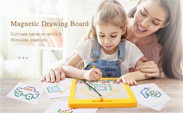 Montessori board with magnetic dots