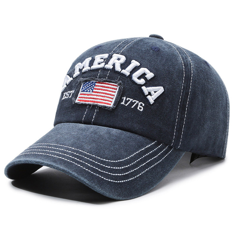 AMERICA EST. 1776" Patriotic Embroidered Denim Cap – A Tribute to Freedom