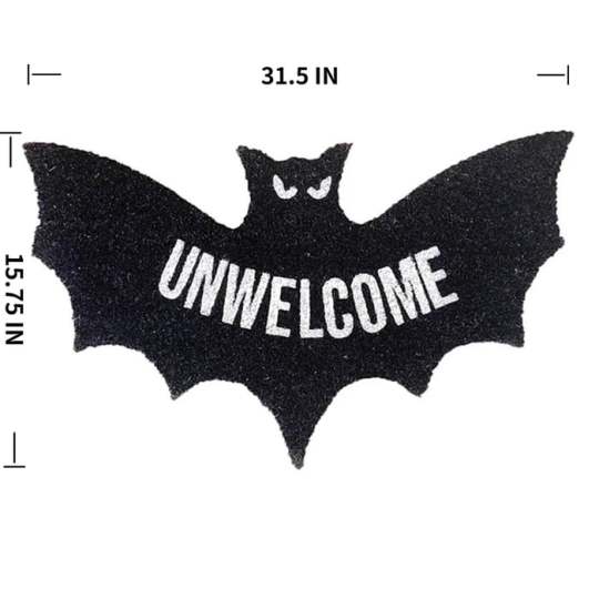 🔥Early Halloween Sale 49% OFF🦇 "Unwelcome" Bat Shaped Coir Mat