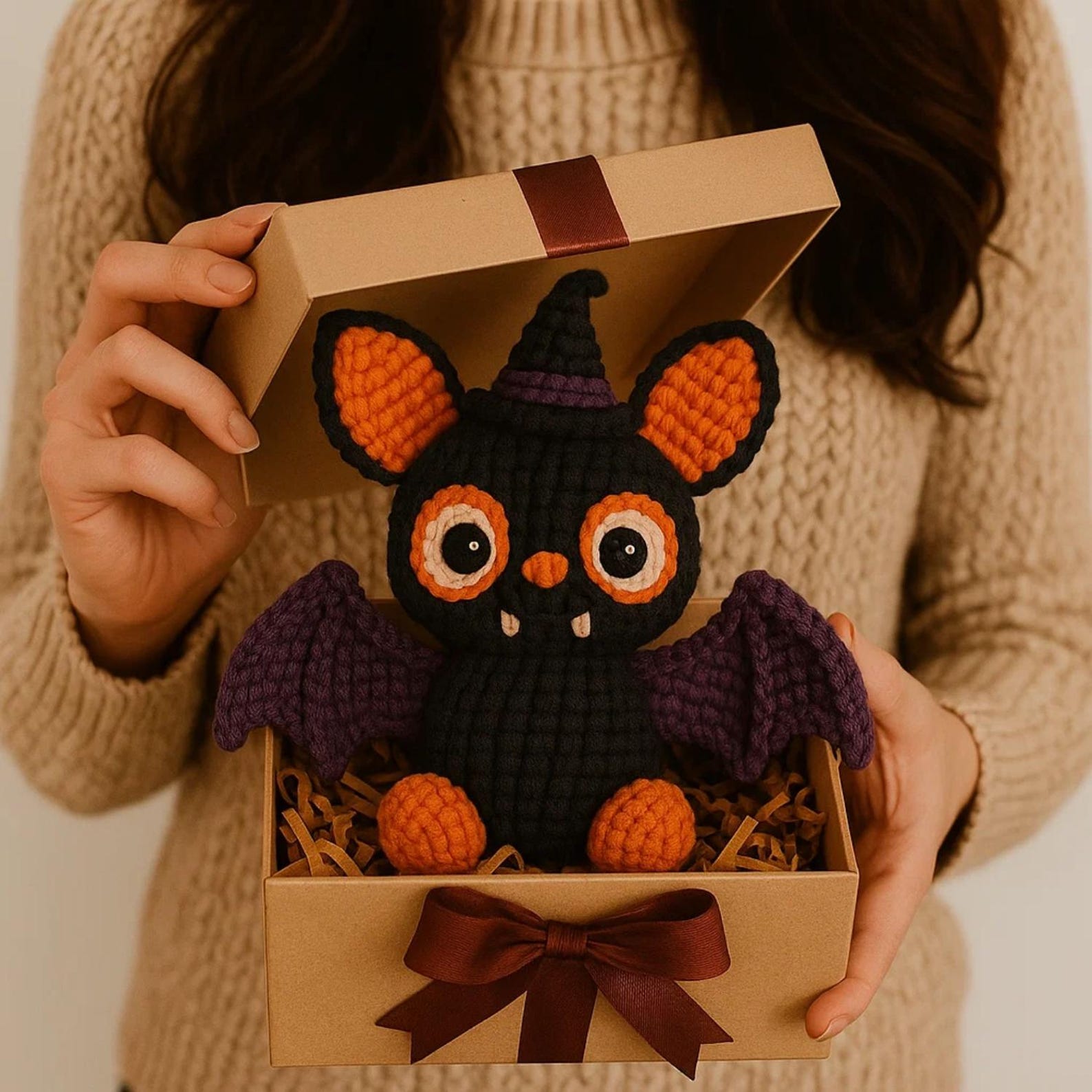 Handmade Halloween Bat Crochet Plush