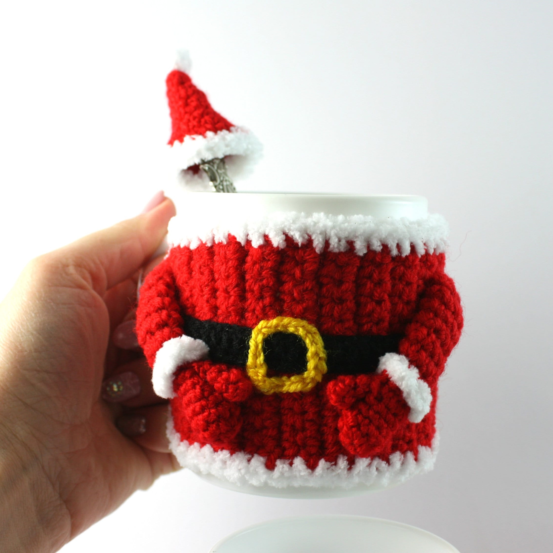 🎅Handmade Santa Claus Crochet Mug Cozy